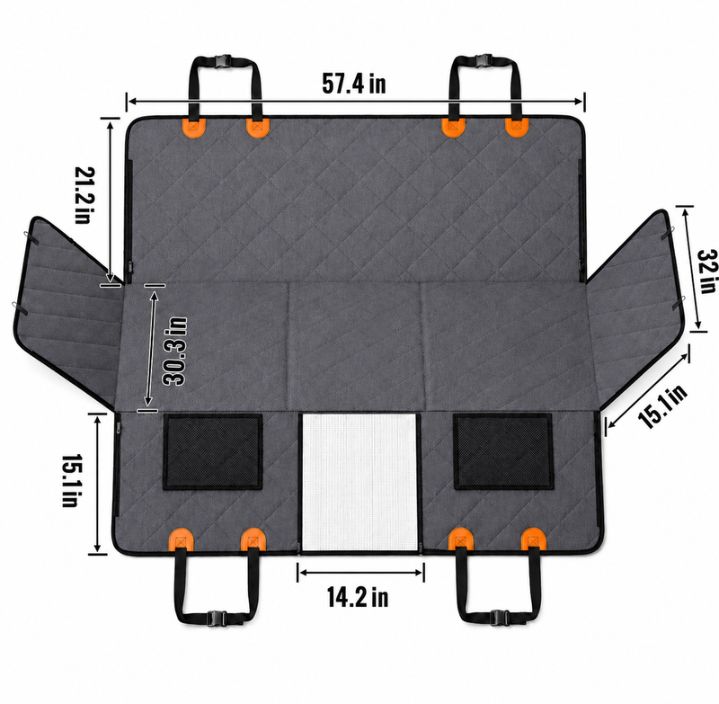 PawLiner XL Fit size diagram for trucks and large SUVs